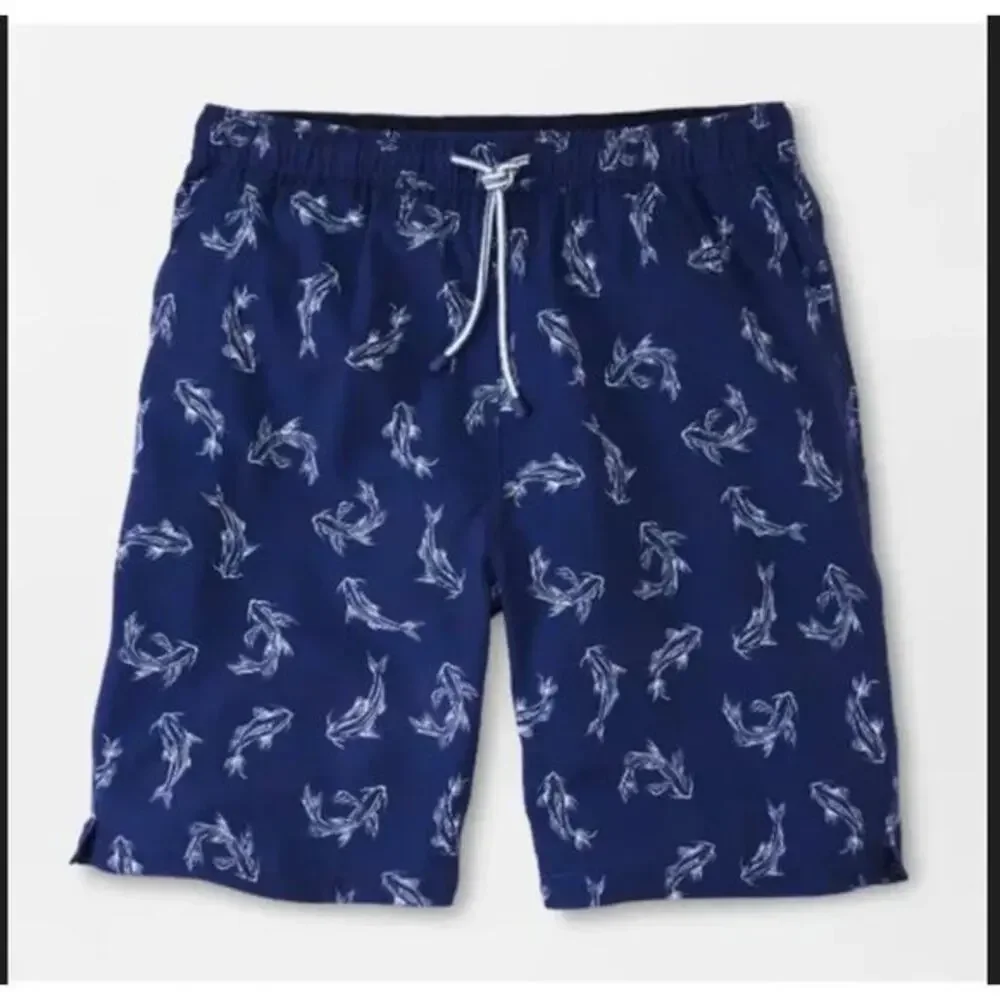 NWT Peter Millar Atlantic Blue Secret Cove Swim Trunks‎ Blue Size XL Coastal